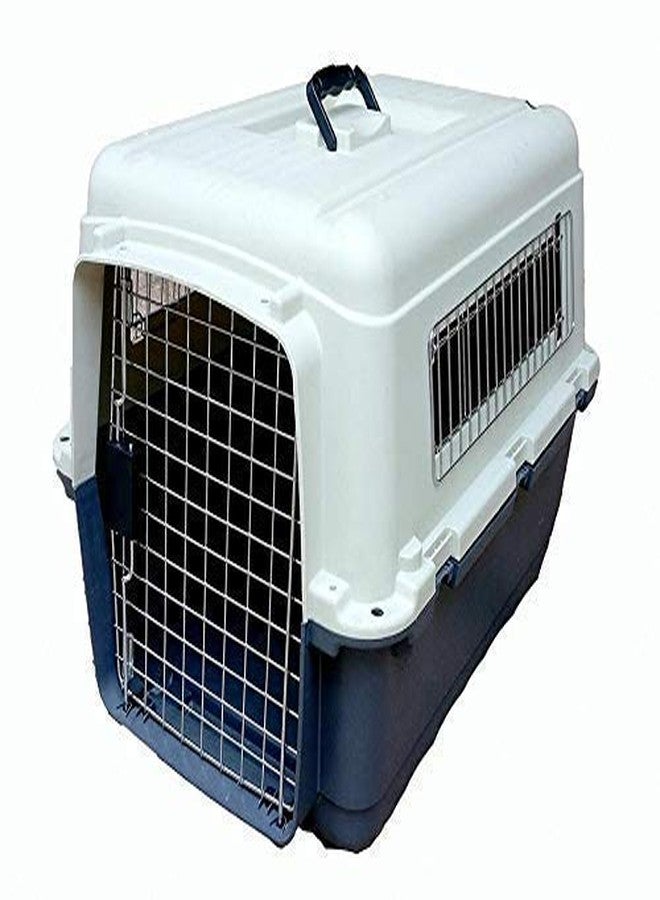 Smart Pups IATA Approved Plastic Flight Cage for Pets, Dog Flight Cage -Grey and White Flight cage for Dogs (24 inch) - Image 1